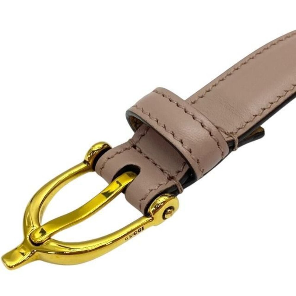 Gucci Belt Thin Belt Accessories Small Leather Pink Beige - Picture 2 of 9